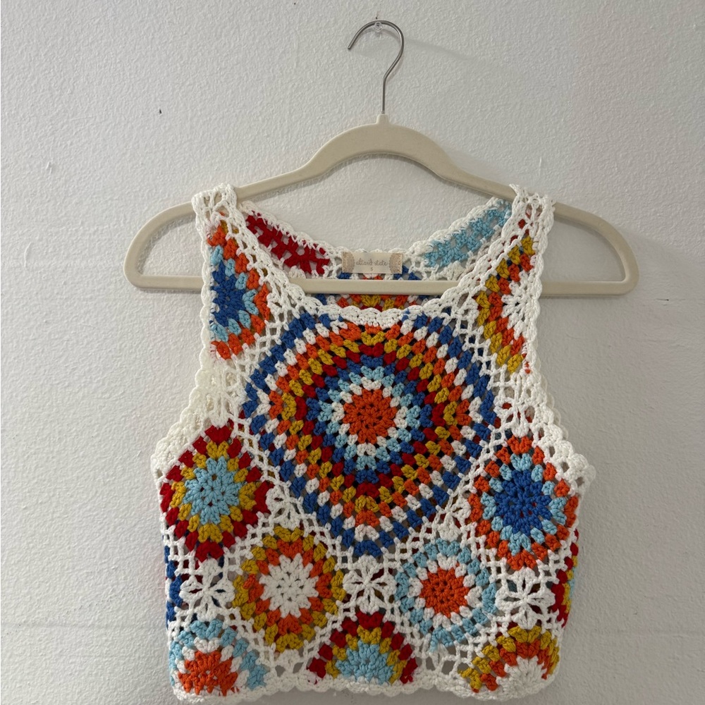 Colorful Crochet Sleeveless Top